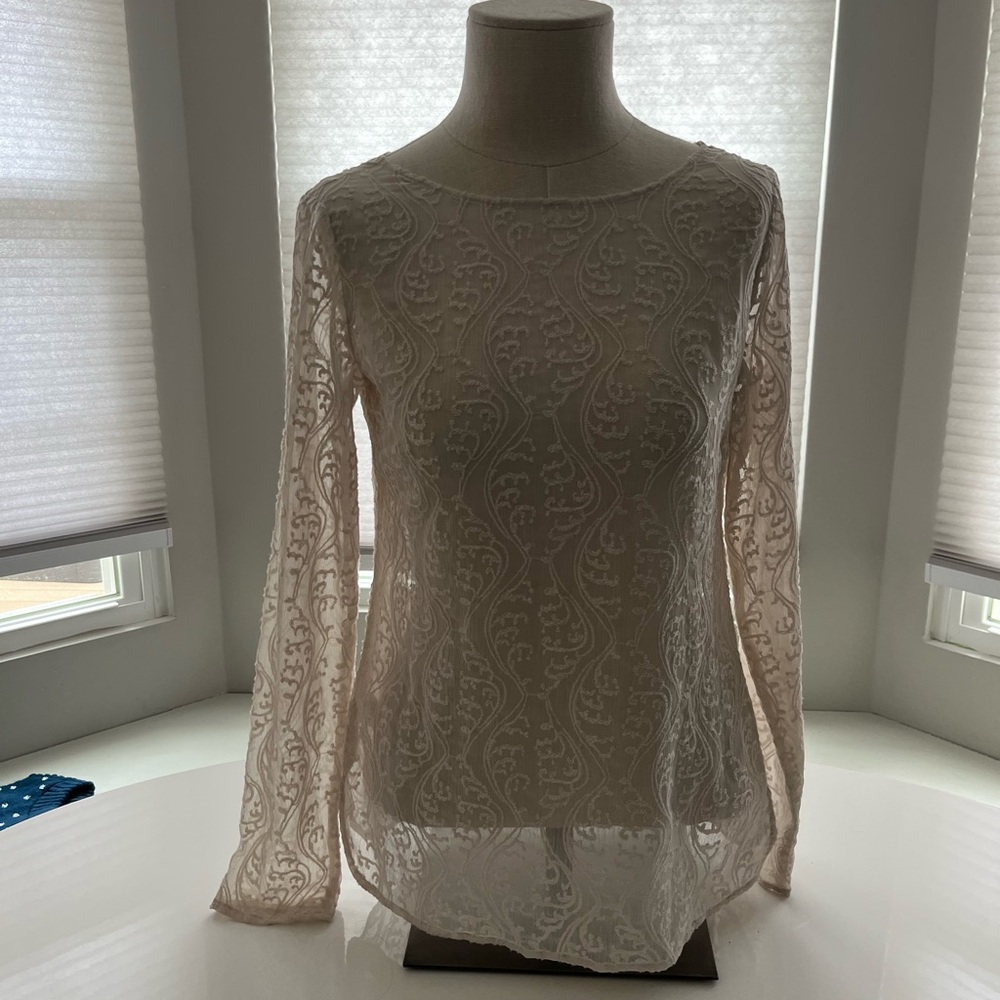 Elegant Cream Lace Women's Top
